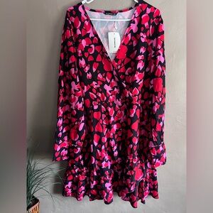 BloomChic Red and Pink Patterned Dress
